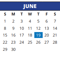 District School Academic Calendar for Sampson Elementary for June 2025