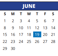 District School Academic Calendar for Willbern Elementary School for June 2025