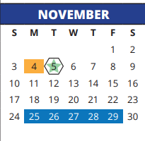 District School Academic Calendar for Holbrook Elementary School for November 2024