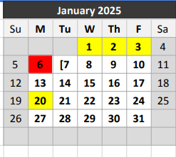 District School Academic Calendar for Albert S Johnston Elementary School for January 2025