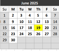 District School Academic Calendar for Albert S Johnston Elementary School for June 2025