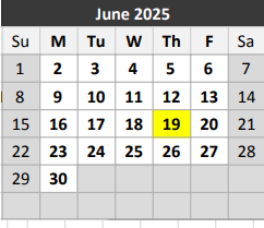 District School Academic Calendar for Frank Guzick Elementary School for June 2025