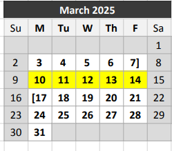 District School Academic Calendar for Albert S Johnston Elementary School for March 2025