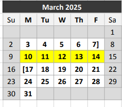 District School Academic Calendar for Bryan Adams High School for March 2025