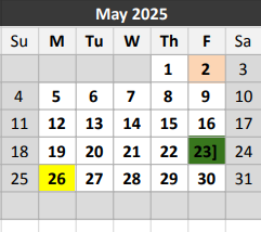 District School Academic Calendar for E D Walker Middle for May 2025