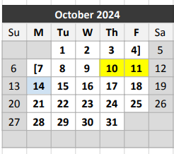 District School Academic Calendar for Albert S Johnston Elementary School for October 2024