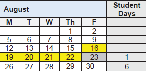 District School Academic Calendar for Sudlow Intermediate for August 2024