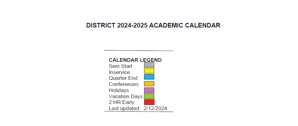 District School Academic Calendar Key for Sudlow Intermediate