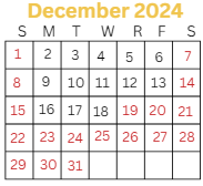District School Academic Calendar for Audubon Elementary School for December 2024
