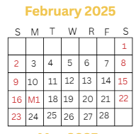 District School Academic Calendar for Audubon Elementary School for February 2025