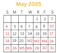 District School Academic Calendar for Audubon Elementary School for May 2025