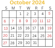 District School Academic Calendar for Audubon Elementary School for October 2024