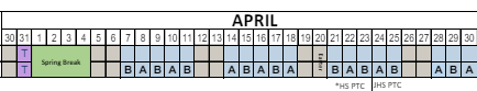 District School Academic Calendar for Cook School for April 2025