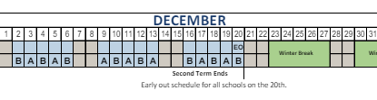 District School Academic Calendar for 3-6 Prog (clearfield Hs) for December 2024