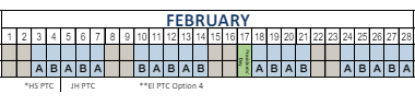 District School Academic Calendar for 3-6 Prog (clearfield Hs) for February 2025