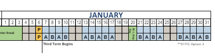 District School Academic Calendar for 3-6 Prog (clearfield Hs) for January 2025