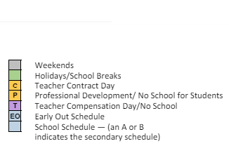 District School Academic Calendar Legend for 3-6 Prog (clearfield Hs)