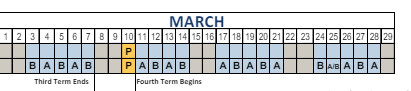 District School Academic Calendar for 3-6 Prog (clearfield Hs) for March 2025