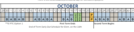 District School Academic Calendar for Cook School for October 2024
