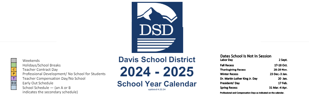 District School Academic Calendar for Adelaide School