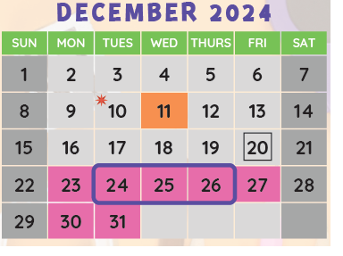 District School Academic Calendar for Phoenix Enrichment Center for December 2024