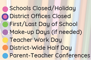 District School Academic Calendar Legend for Phoenix Enrichment Center