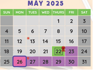 District School Academic Calendar for Phoenix Enrichment Center for May 2025