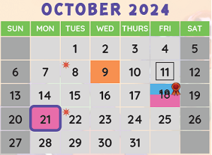 District School Academic Calendar for Phoenix Enrichment Center for October 2024
