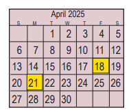 District School Academic Calendar for Jp Dabbs Elementary for April 2025