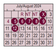 District School Academic Calendar for Early Childhood Center for August 2024
