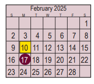 District School Academic Calendar for Bonnette Jr High for February 2025