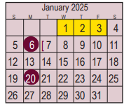 District School Academic Calendar for Deepwater Elementary for January 2025