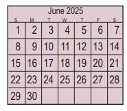 District School Academic Calendar for Fairmont Jr High for June 2025