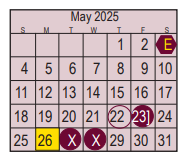 District School Academic Calendar for Jp Dabbs Elementary for May 2025