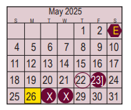 District School Academic Calendar for Deepwater Jr High for May 2025