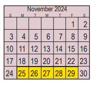 District School Academic Calendar for Fairmont Jr High for November 2024