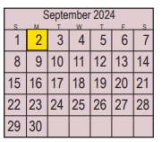 District School Academic Calendar for Deer Park Elementary for September 2024