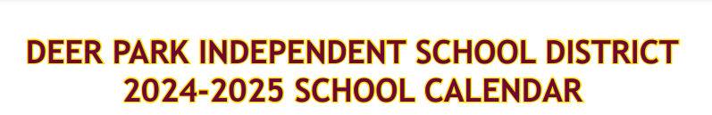 District School Academic Calendar for Deer Park High School