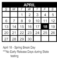 District School Academic Calendar for Stetson Hills Elementary for April 2025