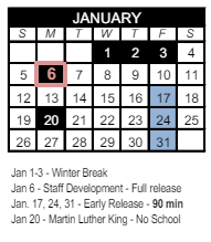 District School Academic Calendar for Stetson Hills Elementary for January 2025