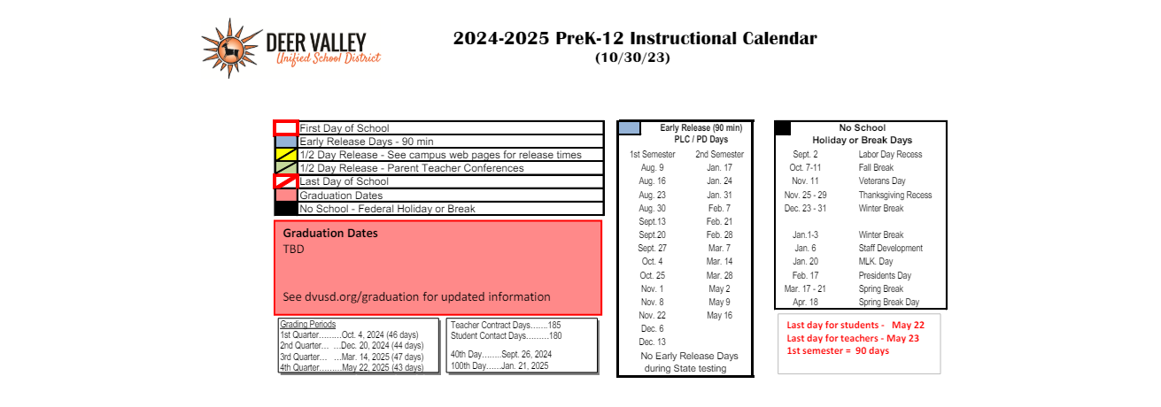 District School Academic Calendar Key for Stetson Hills Elementary