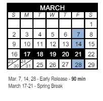 District School Academic Calendar for Stetson Hills Elementary for March 2025