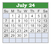 District School Academic Calendar for Northeast In Spec Ed Coop for July 2024