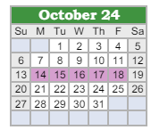 District School Academic Calendar for Northeast In Spec Ed Coop for October 2024