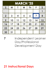District School Academic Calendar for Fyffe High School for March 2025