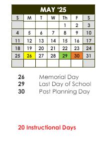 District School Academic Calendar for Fyffe High School for May 2025