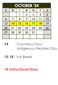 District School Academic Calendar for Fyffe High School for October 2024