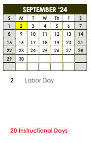 District School Academic Calendar for Terry Mill Elementary School for September 2024