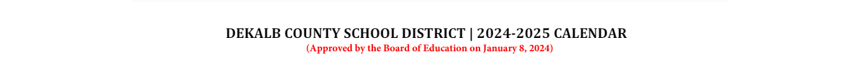 District School Academic Calendar for East Dekalb Special Education Center
