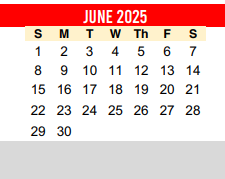 District School Academic Calendar for Smith Elementary for June 2025